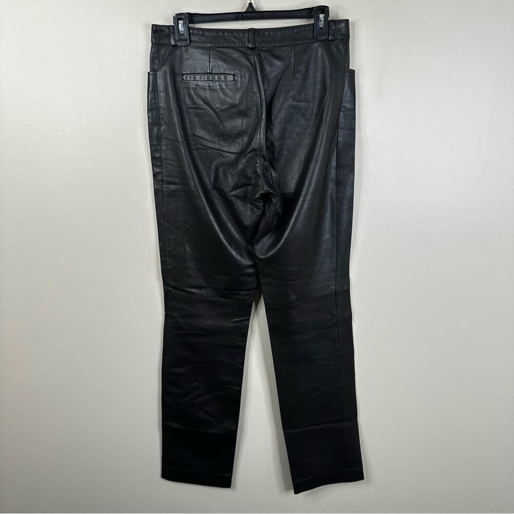 GUCCI Vintage Leather Pants Womens 44/ US 8 Dark Brown Straight Leg - Picture 7 of 11